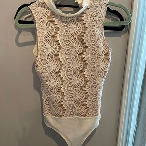 White lace bodysuit